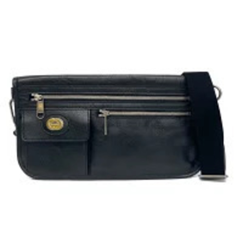 Gucci Interlocking GG Leather Shoulder Bag Black